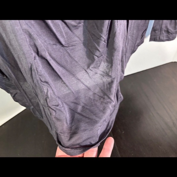 Lanston x Revolve Draped Front Long Sleeve Micro Modal Tee/Top Grey Size M - NWT - Picture 5 of 14